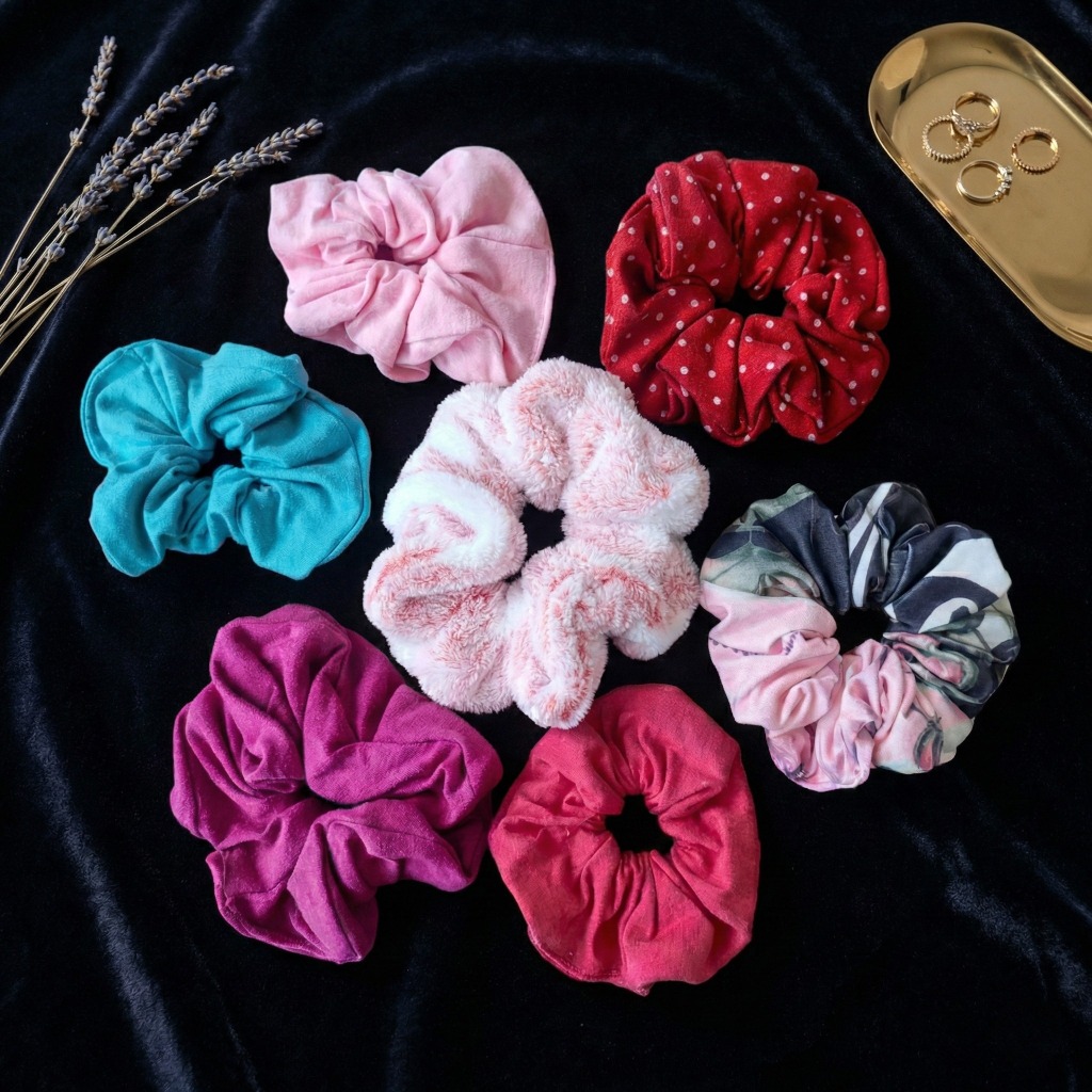 Touca de cetim premium em uso